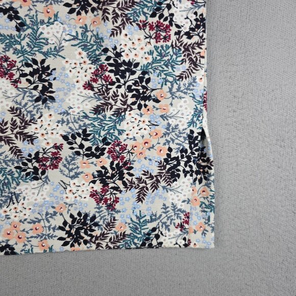 LOFT Skirt Size 12 Multicolored Floral Pencil Straight Knit Cotton Stretch 23L - Picture 3 of 16